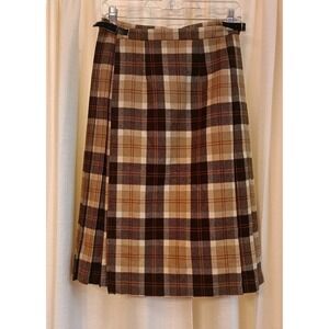 Laird-Portch‎ Men's Kilt 100% Wool Brown/Beige/Orange Plaid Size 26
